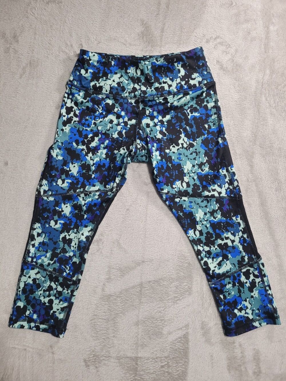 Dear Kate Women's Yoga Pants Go Commando Blue Mosaic Small Period Protection